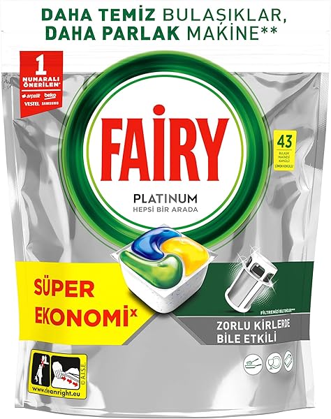 Fairy Platinum Bulaşık Makinesi Deterjanı Kapsülü 43 Yıkama Limon Kokulu