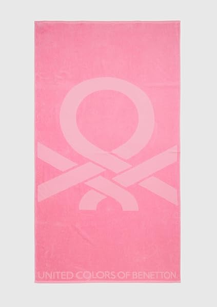United Colors of Benetton Unisex Yetişkin Logo Baskılı Deniz Havlusu Pembe Standart
