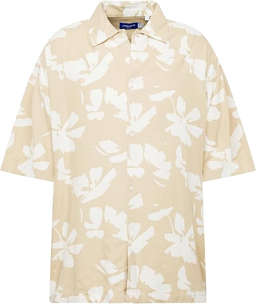 JACK & JONES JORFARO LINEN AOP OVERSIZED SHIRT SS Gömlek Erkek