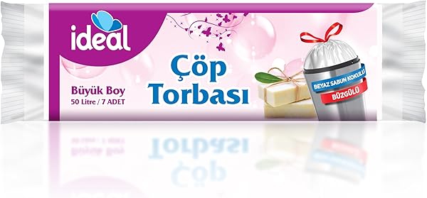 Koroplast İdeal Büzgülü Beyaz Sabun Kokulu Büyük Boy Çöp Torbası - 65x70