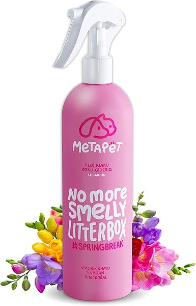 Metapet Kedi Kumu Ve Tuvaleti Koku Giderici, Doğal Bahar Parfümü Spreyi, Kokusuz Tuvalet Için, 400ml