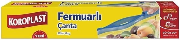 Koroplast Fermuarlı Çanta Büyük Boy 27 Cm* 28 Cm