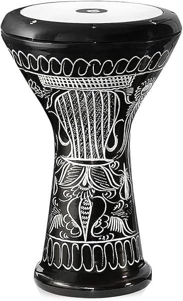 Vatan Darbuka Profesyonel Büyük Boy Siyah Erzincan El Işleme Darbuka Doumbek Darabuka 5 Numara