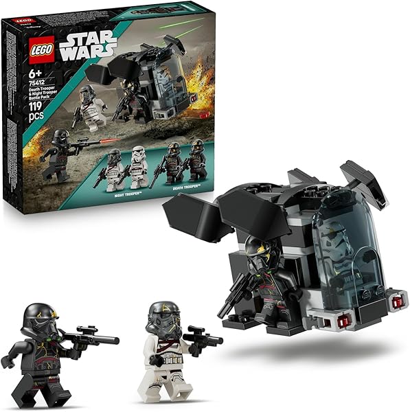 LEGO Star Wars Death Trooper ve Night Trooper Savaş Paketi 75412-6 Yaş ve Üzeri Kız ve Erkek Çocuklar için 4 Minifigür İçeren