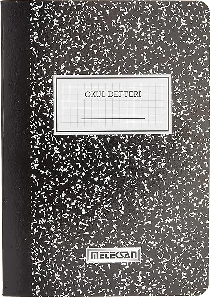 Meteksan A5 Kareli Okul Defteri, Siyah/Beyaz, 40 Yaprak