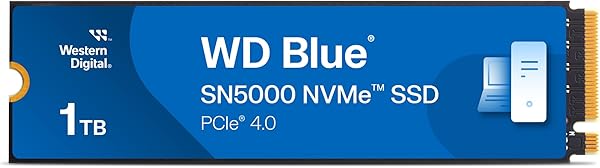 Western Digital Blue SN5000 NVMe SSD M.2 2280 1 TB (5.000 MB/sn'ye kadar okuma 4.000 MB/sn'ye kadar yazma) - WDS100T4B0E