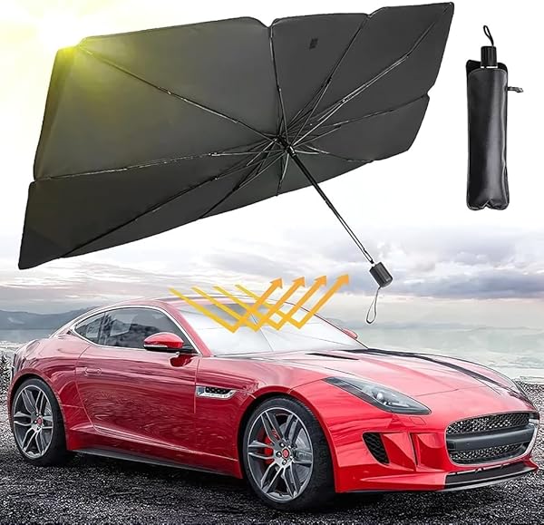 Oto Araç İçi Ön Cam Güneşlik Şemsiyesi - 5 Katmanlı UV Blokaj Kaplamalı, Isı Yalıtımlı Ön Cam Güneşliği - Araba, Minivan, SUV