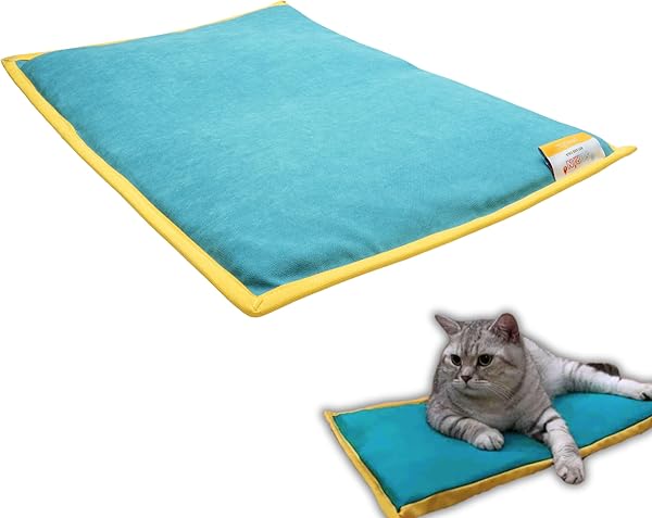 pawdaz Serin (60X40CM) - 4 Mevsim Kedi/Köpek Matı, Sıcak Veya Soğuk Kullanılabilen Minder Yatak (petrol)