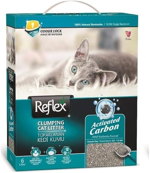 Reflex Aktif Karbonlu Topaklanan Kedi Kumu, 6 L
