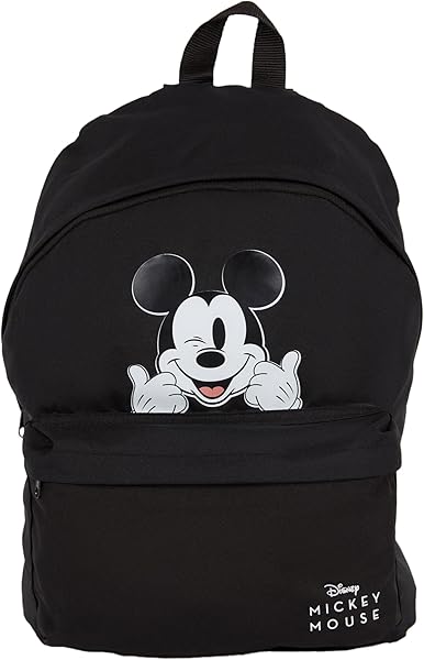 DeFacto Kadın Unisex Disney Mickey & Minnie Okul Sırt Çantası, Siyah, Tek Beden