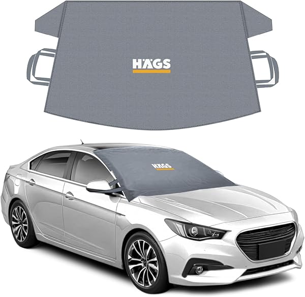 Haegs Buz ve Kar Önleyici Araç Ön Cam Örtüsü Brandası | Ağır Hizmet Tipi 600D Oxford Kumaş | Arabalar, SUV`lar, Kamyonetler İ