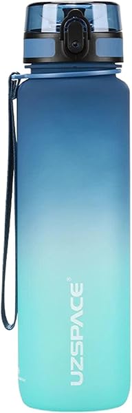 Uzspace FiftyFifty 1000ml BÜYÜK BOY Çift Renk Softtouch FF Collection Tritan Su Matarası Mavi-Turkuaz