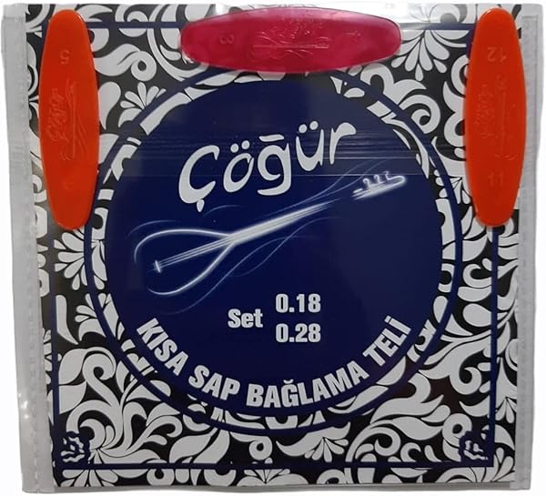 Çöğür Kısa Sap Bağlama Saz 0.18 Tam Takım Tel + 3 Tezene
