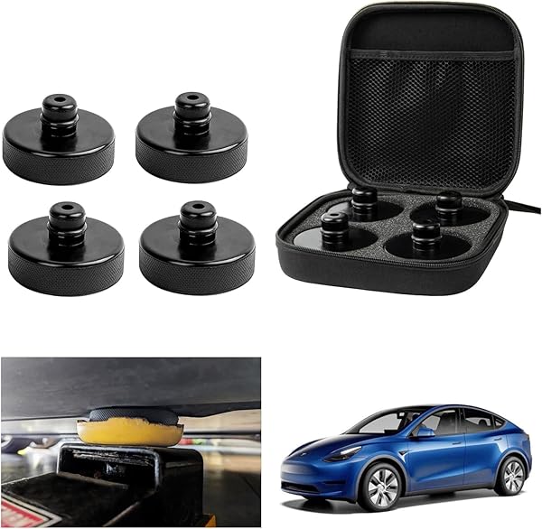 [4 adet] GAFAT Kriko Kauçuk Altlığı Tesla Model Y Juniper Model 3 Highland S X için, Kauçuk Jack Ped Araba Kriko Noktası Ped 