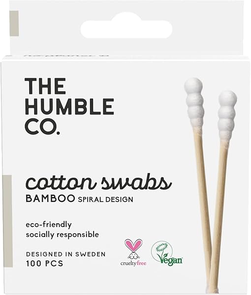 Humble Brush Bamboo Cotton Swabs Spiral White-Spiral Kulak Çubuğu Beyaz