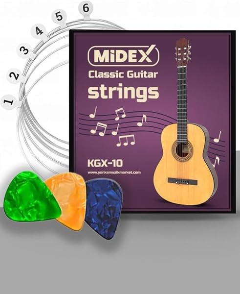 Midex KGX-10 Klasik Gitar Teli Takımı ve Pena Seti