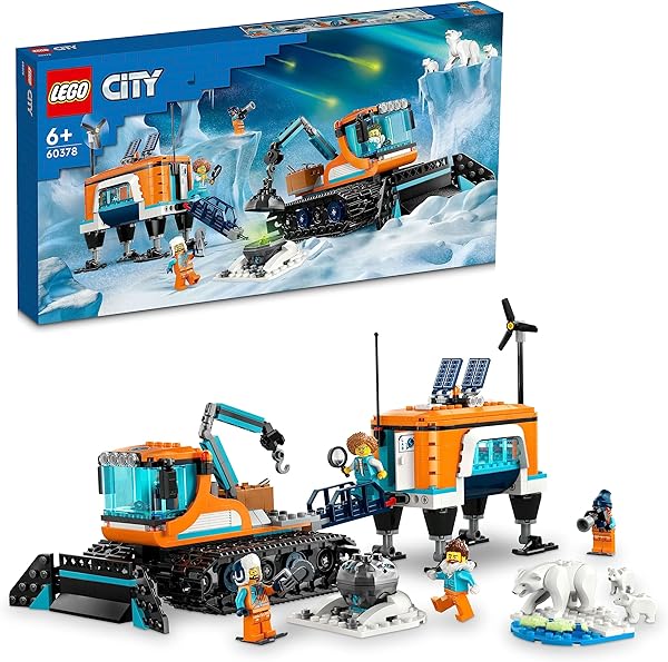 LEGO City Kutup Keşif Kamyonu ve Mobil Laboratuvarı 60378-9 Yaş ve Üzeri Çocuklar için Yaratıcı Oyuncak Yapım Seti
