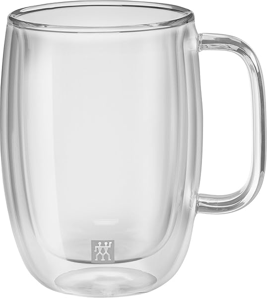 Zwilling Sorrento Çift Camlı Kulplu 2'li Latte Macchiato Bardak Seti, Şeffaf, 450 ml