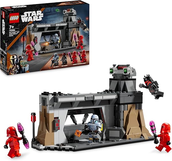 LEGO Star Wars: The Mandalorian Paz Vizsla ve Moff Gideon Savaşı 75386 – 7 Yaş ve Üzeri Kız ve Erkek Çocuklar için 4 Minifigü