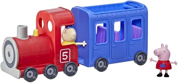 Peppa Pig Peppa'nın Maceraları Tavşan Treni 2 Parçalı Çıkarılabilir Araç, 2 Figür, Yuvarlanan Tekerlekler, 3 Yaş ve Üstü