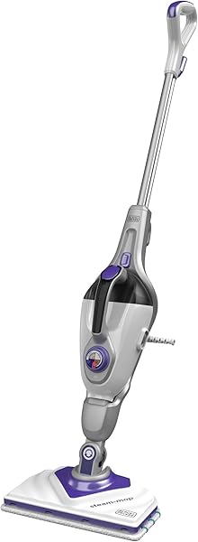 Black + Decker BHSM1615DSM-QS Delta Başlıklı, SteaMitt 1600W 2'si 1 arada Steam-Mop, Gri, Mor