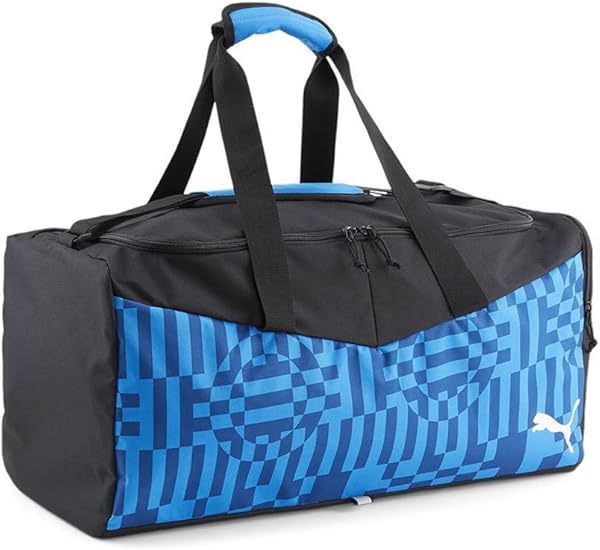 Puma individualRISE Football Medium Bag Unisex Yetişkin Omuz Çantası, Electric Blue Lemonade-PUMA Black, Tek Beden
