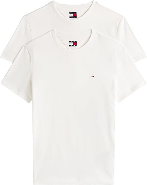 Tommy Hilfiger TJM XSLIM 2PACK JERSEY TEE EXT Erkek T-shirt, Çok Renkli, M