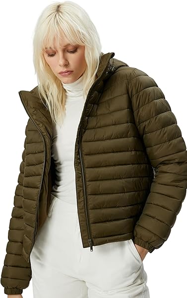 Koton Kapüşonlu Uzun Kollu Fermuar Detaylı Cep Detaylı Şişme Mont 4WAK20127EW Kısa Şişme Mont Kapüşonlu Fermuarlı Kolları Las