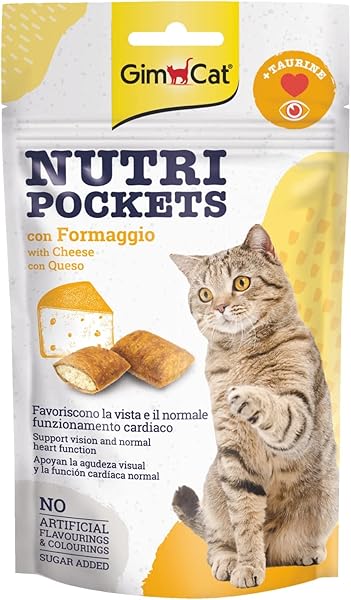 GimCat Nutripockets Kedi Ödülü Peynir Taurin, 60 g