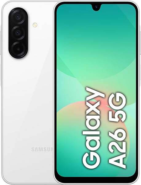 Samsung Galaxy A26 5G, Android Akıllı Telefon, 256GB Depolama, 8GB RAM, Beyaz, 50MP Kamera, Büyük Ekran, Uzun Pil Ömrü (Samsu