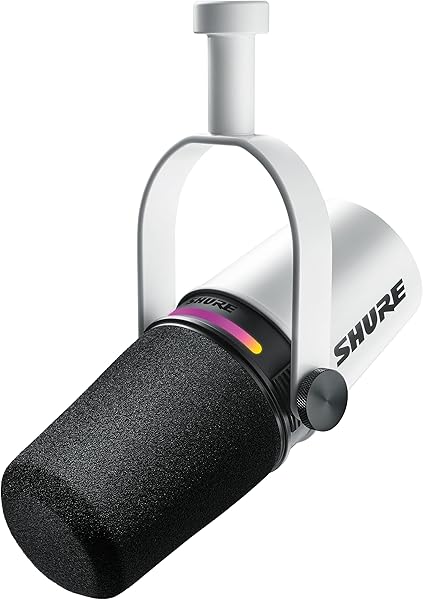 Shure MV7+ Podcast Dinamik Mikrofon. OBS Sertifikalı, Gelişmiş Ses, LED Dokunmatik Panel, USB-C ve XLR Çıkışları, Otomatik Se
