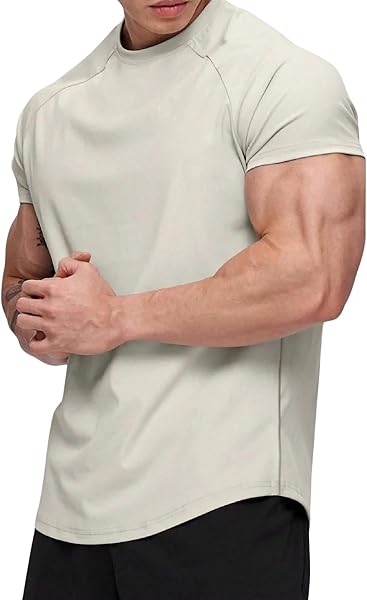 Ghassy Co. Erkek Running Sports Reglan Oval Kesim Penye T-shirt