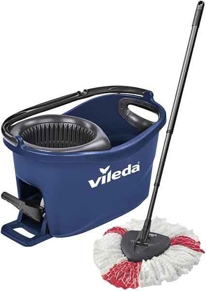 Vileda Turbo 2in1 Mavi Temizlik Seti, 130 cm Uzayan Sap, Üçgen Başlık