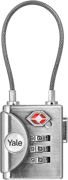 Yale YTP3/32/350/1 Kablolu Şifreli Asma Kilit (TSA Onaylı) - Gri - Blister