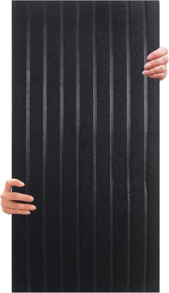 Tink Kendinden Yapışkanlı Akustik Panel, Duvar Ses Yalıtım Paneli, Ses Emici Lambiri Desenli Dekoratif Keçe Panel 45x90 Cm / 