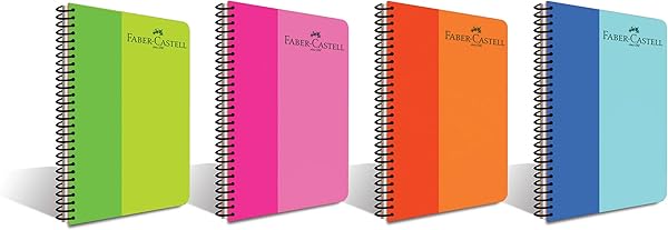 Faber-Castell Spiralli Defter, 100 Yaprak, 70g Kağıt, A4, Çizgili, 500 Mikron PP Kapak, Dayanıklı ve Çevre Dostu, Asorti Renk