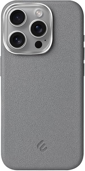 Minesk iPhone 16 Pro için MagSafe ile Uyumlu Çizilmeyen ve Parmak İzi Tutmayan Deri Görünümlü Metal Tuşlu ve Metal Lens Çerçe