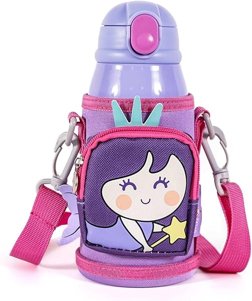 Milk&Moo Çelik Çocuk Matarası Çantalı 550 ml (Küçük Deniz Kızı)