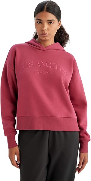 DeFacto DeFactoFit NBA Los Angeles Lakers Kapüşonlu Kalın Kumaş Sweatshirt