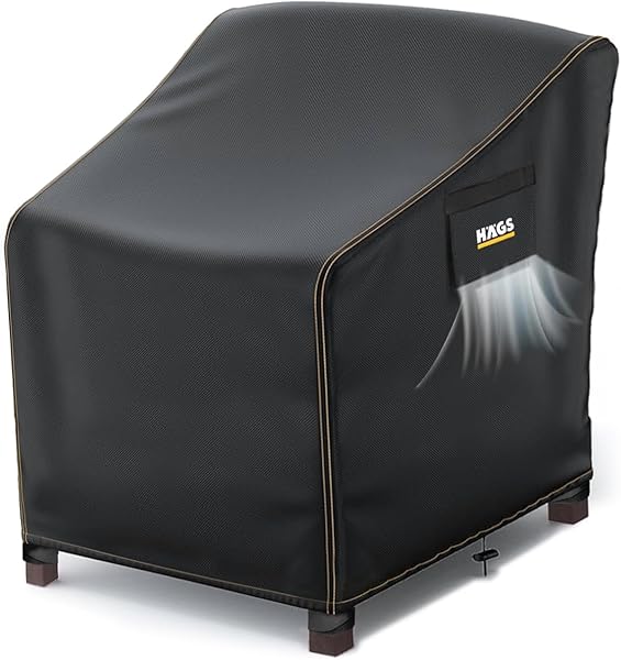 Haegs Tek Kişilik Bahçe Koltuk Örtüsü, Koruma Kılıfı, Su Geçirmez Açık Hava Bahçe Mobilya Kılıfları, Dış Mekan Sandalye Kılıf