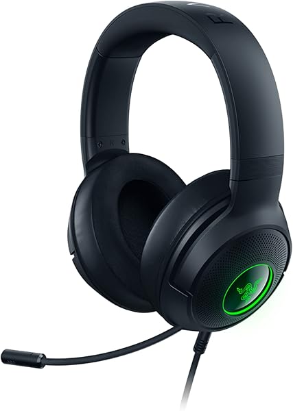 Razer Kraken V3 X USB - Kablolu USB Oyun Kulaklığı (285 g'da ultra hafif, TriForce 40 mm sürücüler, HyperClear Kardioid Mikro