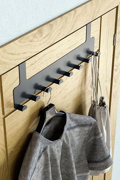 Orret Home Metal Mat Siyah Kapı Arkası Askılık – 8 Kancalı Amerikan Tipi Organizer Askı, Banyo ve Oda Kapıları İçin Pratik As