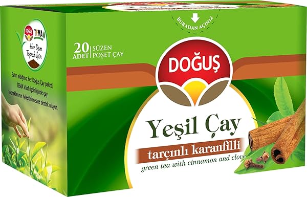 Doğuş Yeşil Çay, Tarçınlı-Karanfilli, 12'li Paket (12 x 20 Adet)