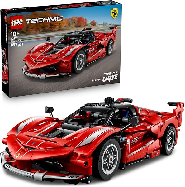 LEGO Technic Ferrari FXX K 42212 – 10 Yaş ve Üzeri Çocuklar için STEM'e İlgi Uyandıran Model Araba Oyuncak Yapım Seti, Spor A