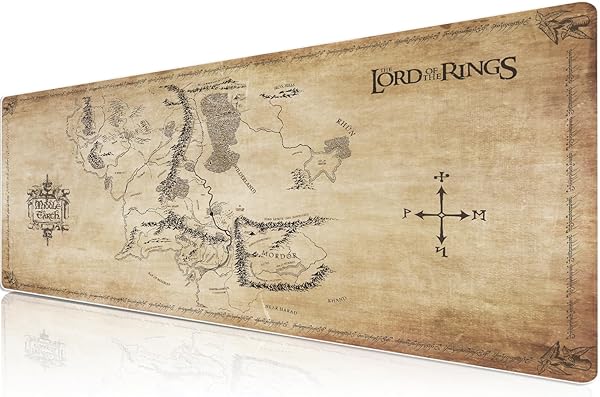 Klasse Pro - 10 Farklı Model Dikişli Kenar 90x40 cm Oyuncu Gaming Mouse Pad (LOTR-Yüzüklerin Efendisi HD, 90x40 cm)