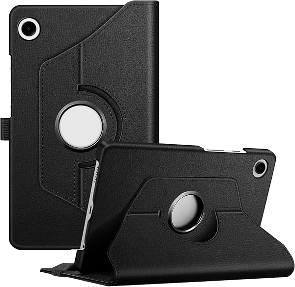 Babilden Samsung Galaxy Tab A9 Plus X210 Yatay ve Dikey Standlı 360 Derece Döner Tablet Kılıfı Siyah