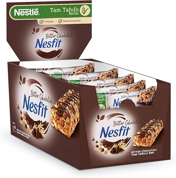 Nesfit Bitter Çikolatalı Tam Tahıllı Bar 23.5 g x 16