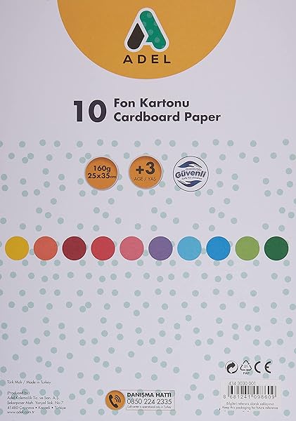 Adel Fon Kartonu, 25x35, Karışık, 10'lu