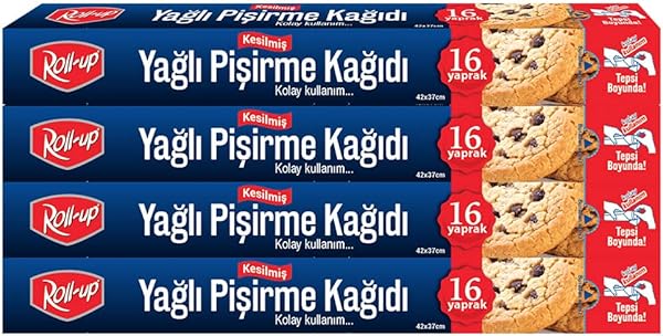 Roll-Up Kesilmiş Yağlı Pişirme Kağıdı 16 Yaprak 4lü Kutu Set