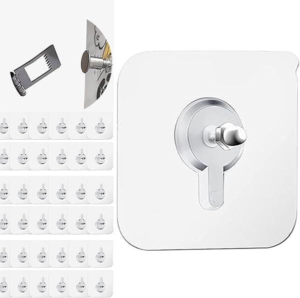 AEE® 10 Adet Çok Amaçlı Yapışkanlı Çivi Vida Askı Kanca Raf Tablo Saat Asma Aparatı 10mm Vidalı